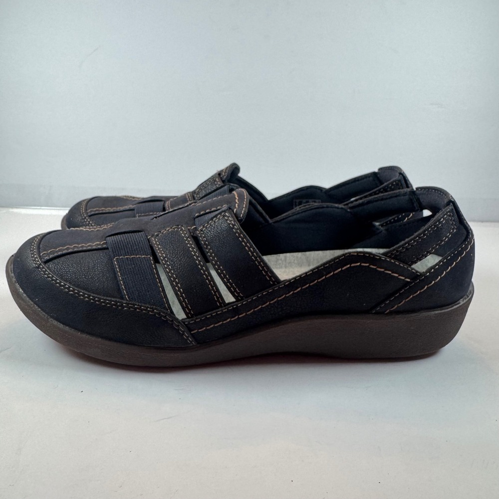 Clarks Cloudsteppers Navy Blue Slip On Loafers Womens 8.5 M Cushion Soft 23535
